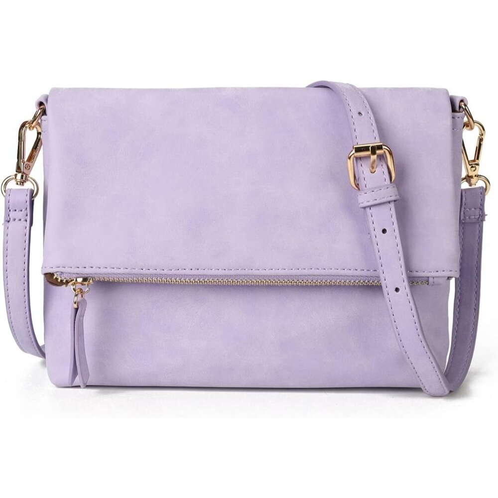 〽️Women Pastel Violet Multi-Functional Wristlet Crossbody Purse Shoulder Bag